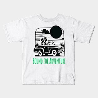 Journey Awaits - Sibling Road Trip Emblem Kids T-Shirt